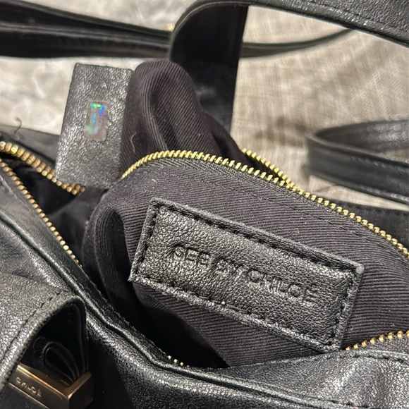 Chloe Bag See By Chloe Perforated Leather Weekender Satchel Slouchy Bag - Picture 16 of 17